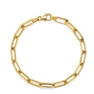 Beautiful Gold Plated Paperclip Bracelet 7 inches